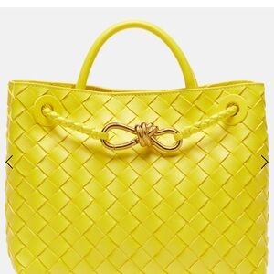Bottega Veneta Lemon Yellow Intrecciato Shoulder Bag